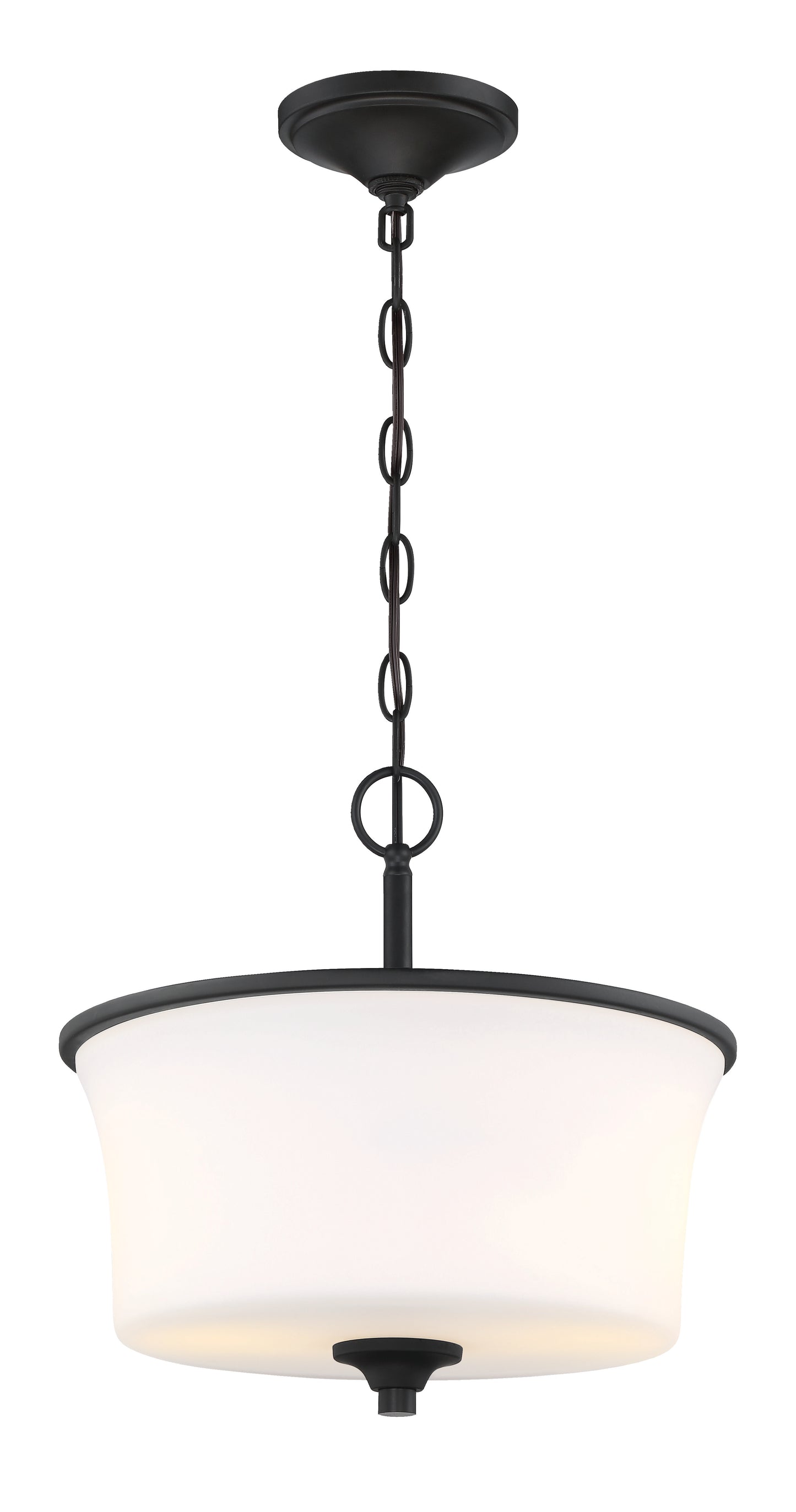 50452-FB-WG - Gwyneth 2 Light 15" High Semi Flush Mount - Flat Black