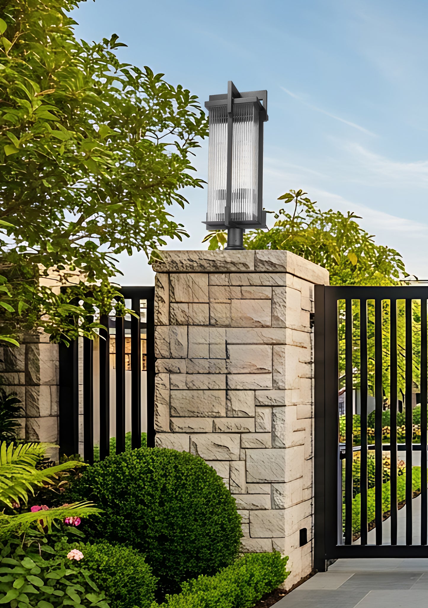 5031PHXLR-533PM-BK - Fortis 3 Light Outdoor Pier Mounted 36" Fixture - Sand Black