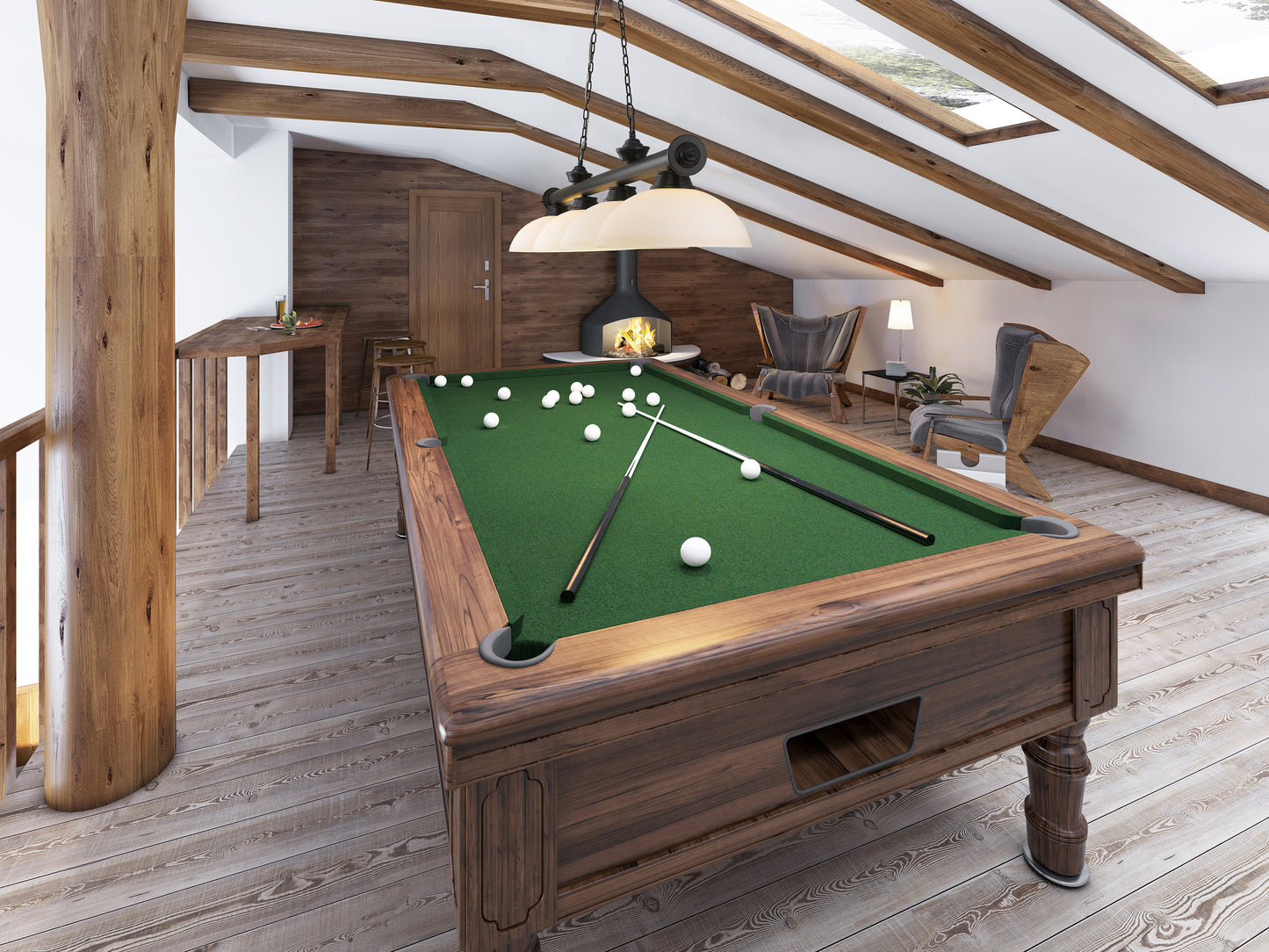 2306-4MB-DMO14 - Cordon 4 Light 81" Billiard - Matte Black