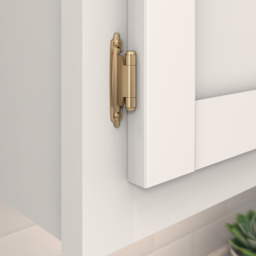 BPR3428CZ - 3/8" Inset Self Closing Face Mount Cabinet Hinge - Champagne Bronze