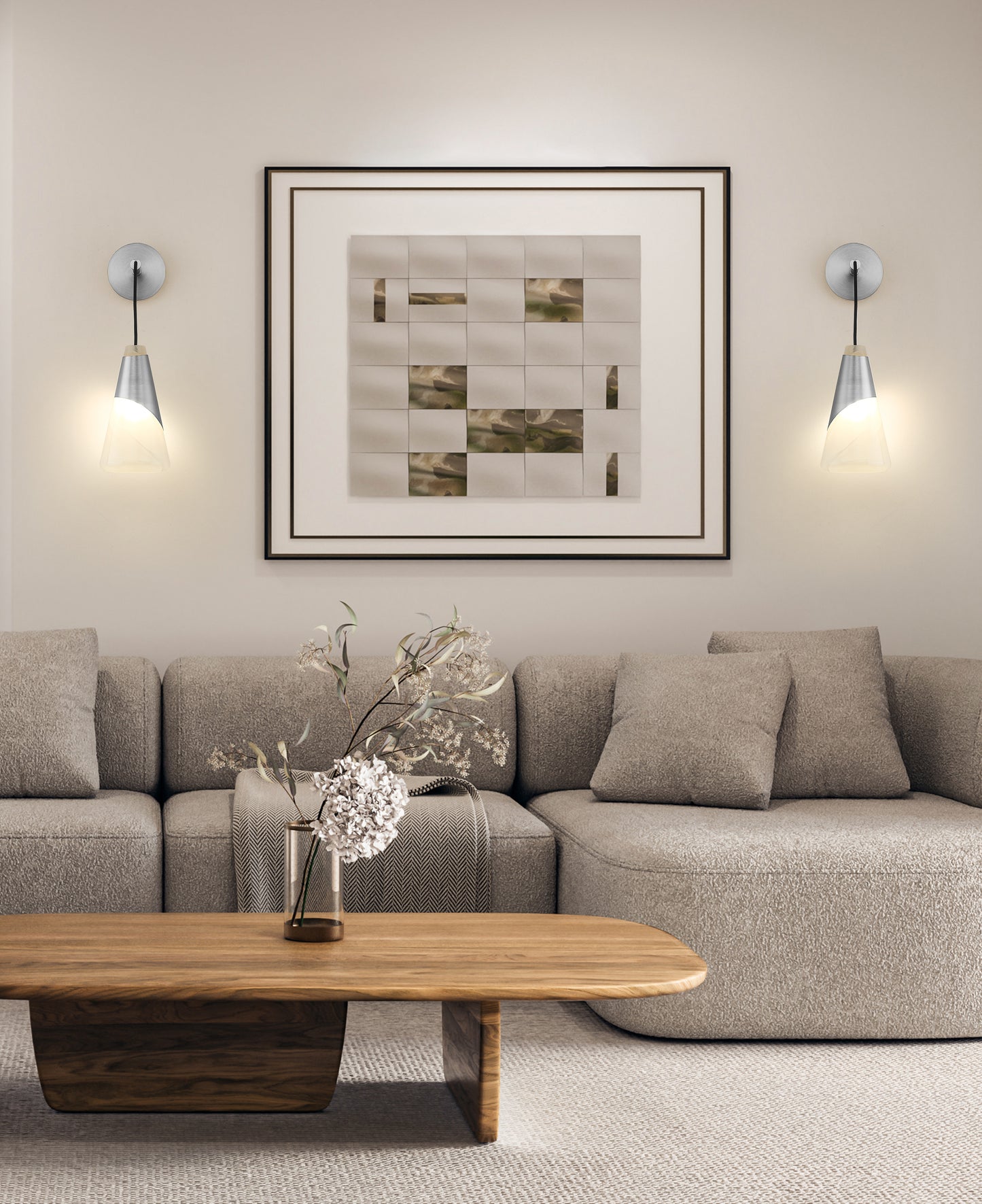 828-1S-BN - Aimie 1 Light Wall 20" Sconce - Brushed Nickel