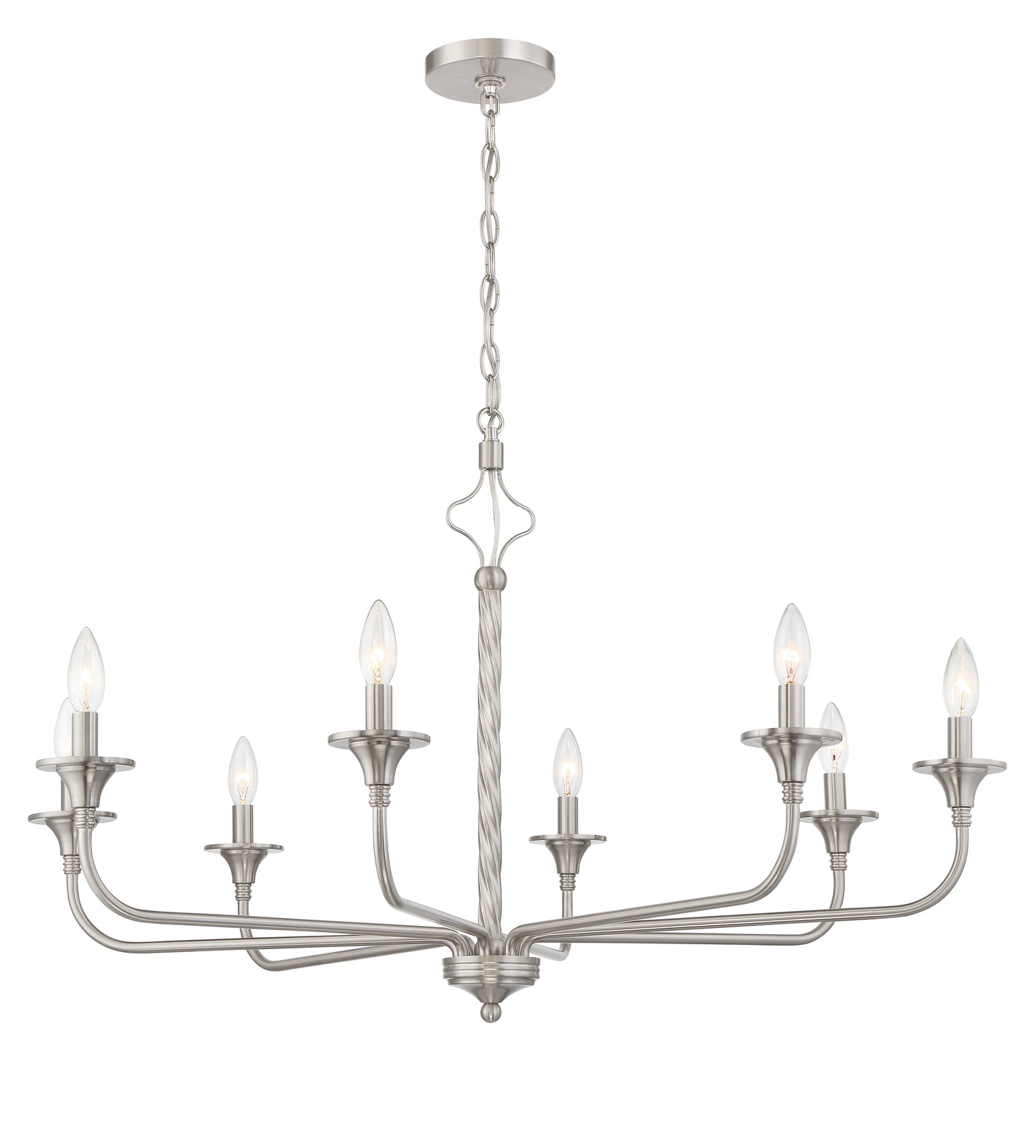 57028-BNK - Jolenne 8 Light 38" Wide Chandelier - Brushed Nickel