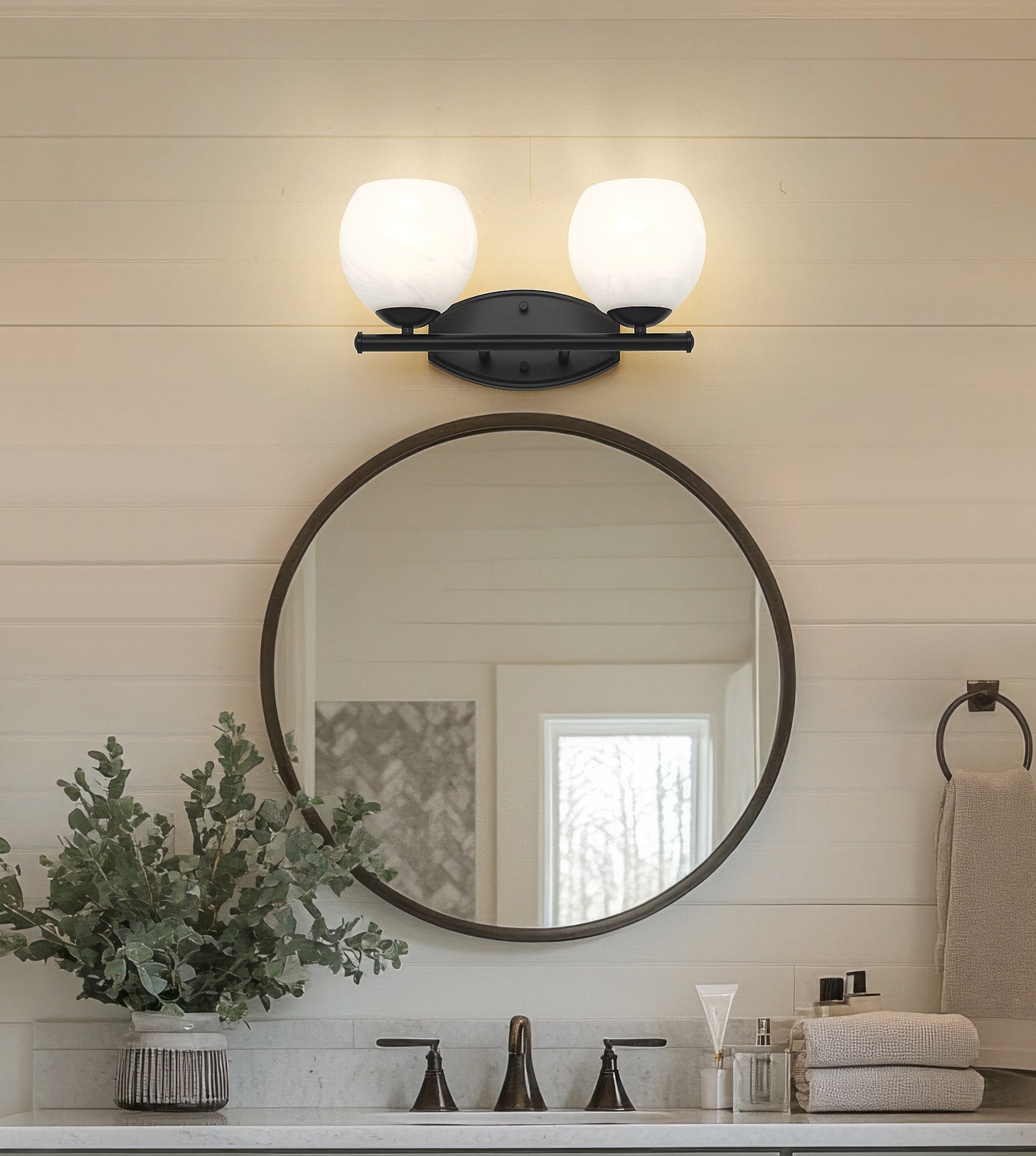 1963-2V-MB - Colette 2 Light 16" Vanity - Matte Black