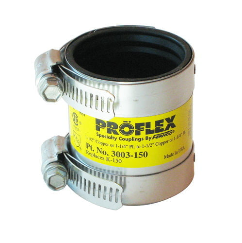 3003-150 - Copper to Copper / Plastic Proflex Coupling - 1-1/2" to 1-1/2" (1-1/4" PL)