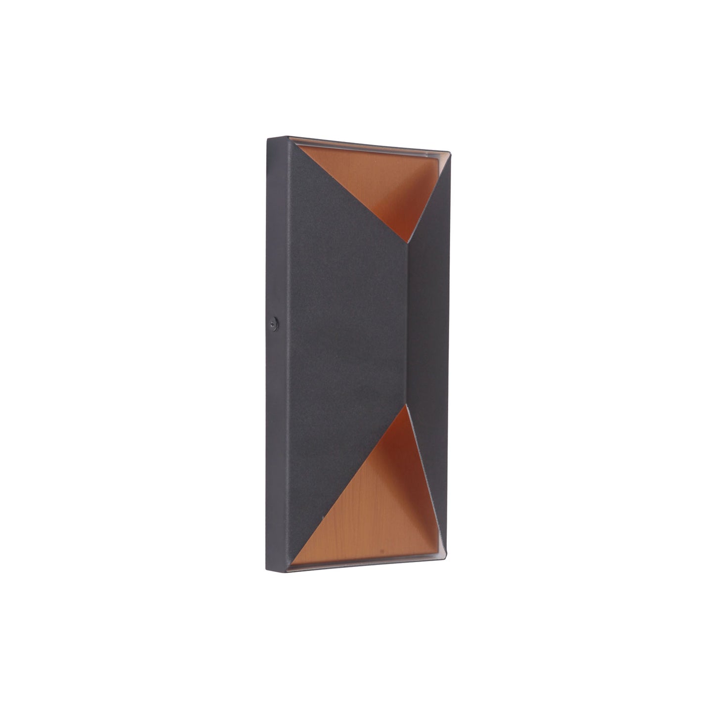 Z3402-TBSB-LED - Peak 2 Light 10" High Outdoor Pocket Sconce - Textured Black / Satin Brass