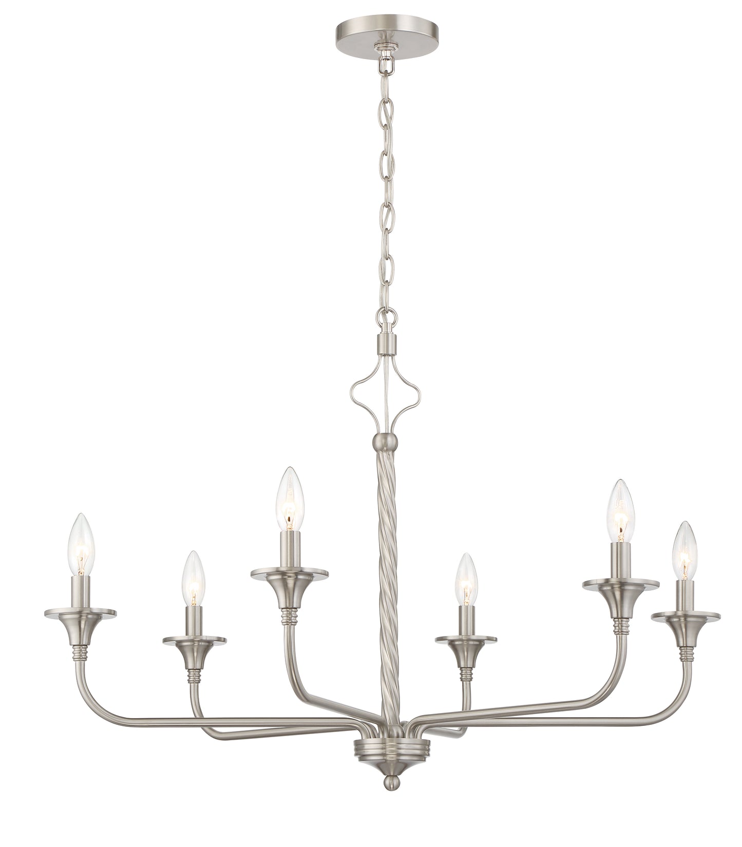 57026-BNK - Jolenne 6 Light 32" Wide Chandelier - Brushed Nickel