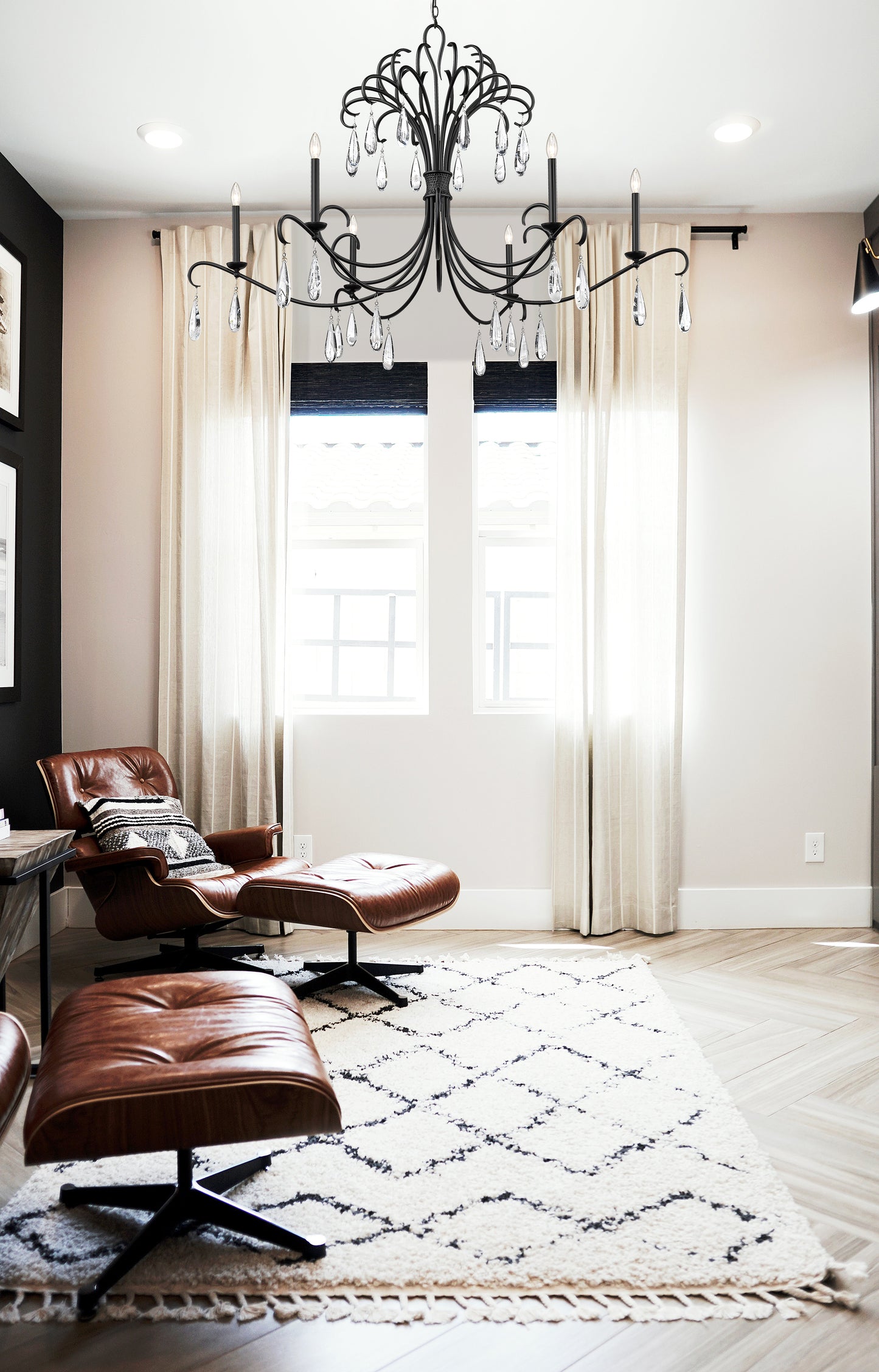 3039-59MB - Amara 6 Light 59" Chandelier - Matte Black