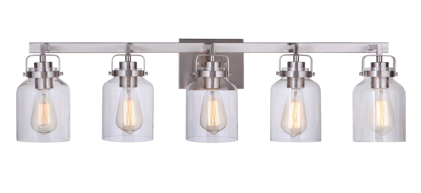 53605-BNK - Foxwood 5 Light 37" Wide Vanity Light - Brushed Nickel
