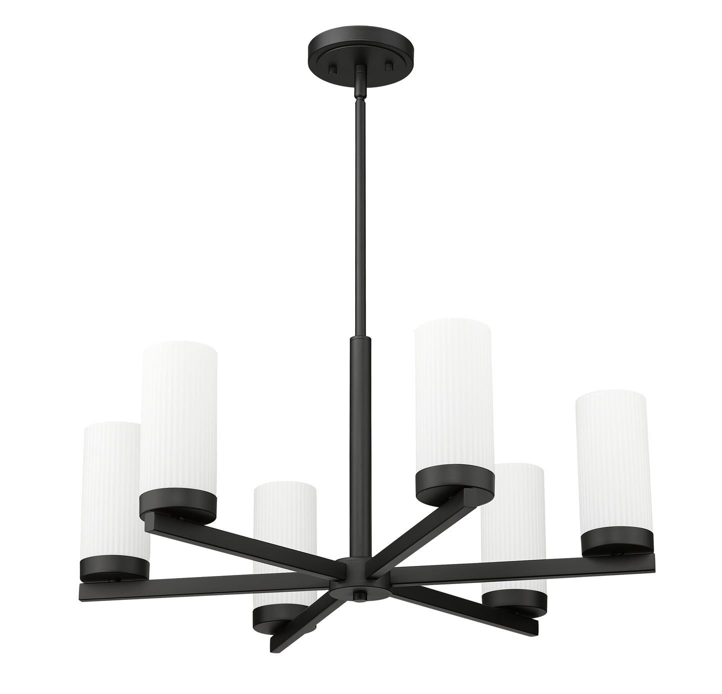 3044-6MB - Danica 6 Light 26" Chandelier - Matte Black