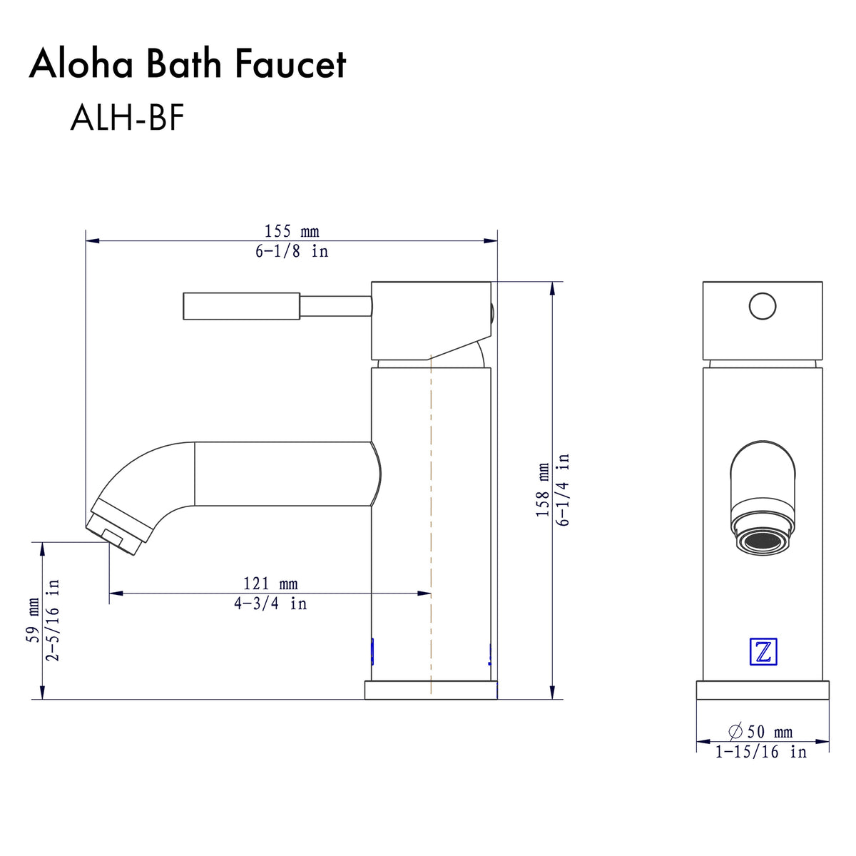 ALH-BF-CH - Aloha Single Handle Bath Faucet in Chrome