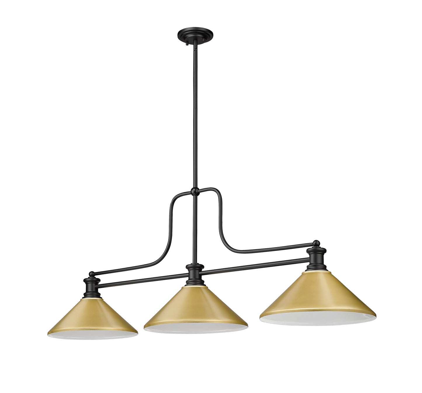 725-3MB-MSG - Melange 3 Light 52" Billiard - Matte Black