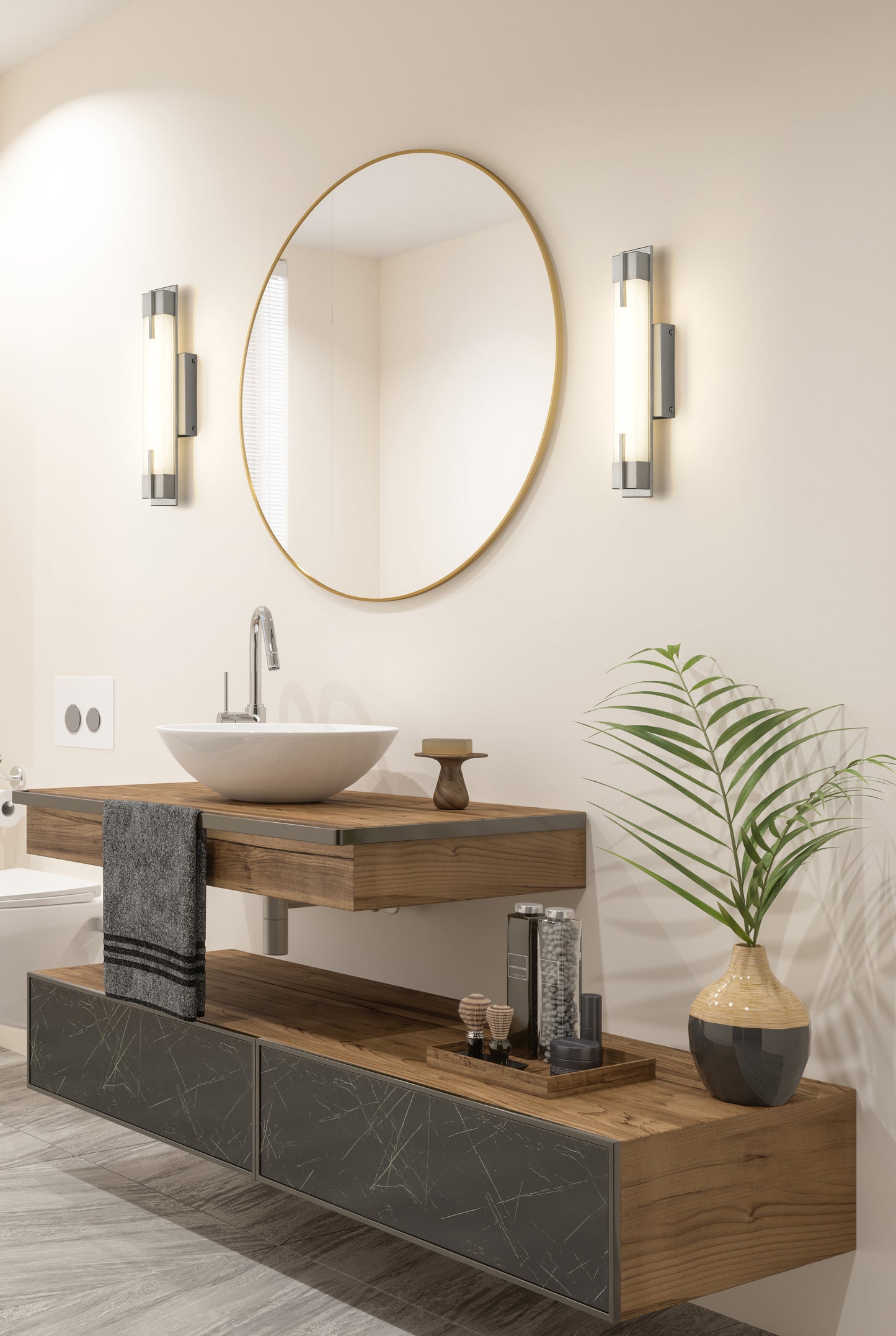 4100-18W-BN-LED - Chase 1 Light 18" Vanity - Brushed Nickel