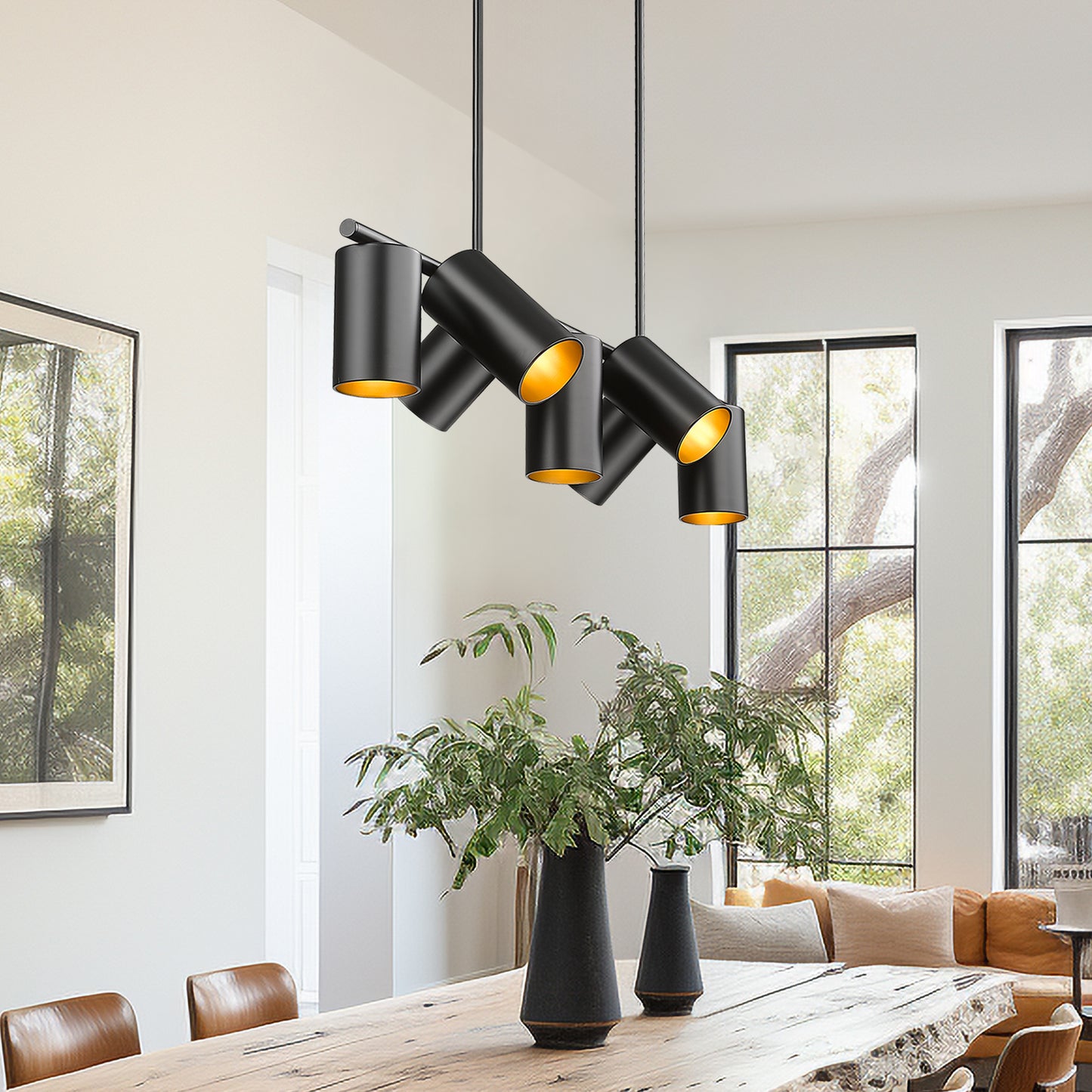 7520-7L-MB - Lumina 7 Light Linear 42" Chandelier - Matte Black