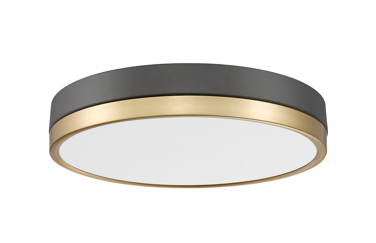 1006F16-MB-MGLD-LED - Algar 1 Light Flush 16" Mount - Matte Black / Modern Gold