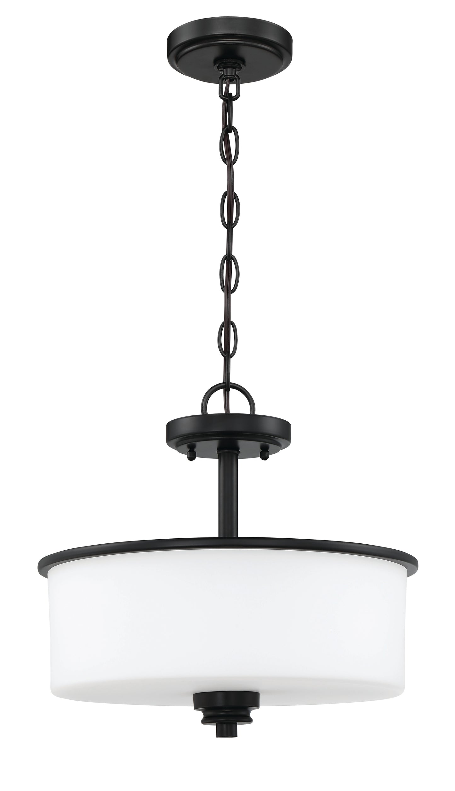 50552-FB-WG - Bolden 2 Light 15" High Semi Flush Mount - Flat Black