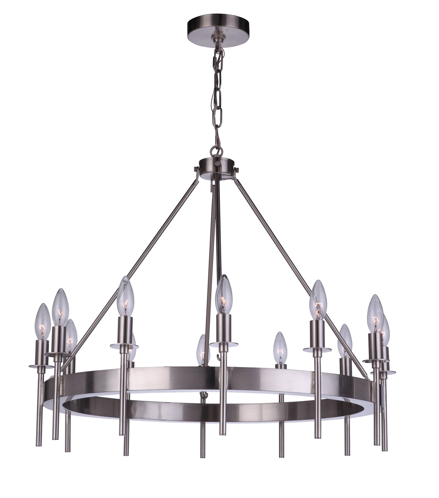 54312-BNK - Larrson 12 Light 28" Wide Chandelier - Brushed Nickel