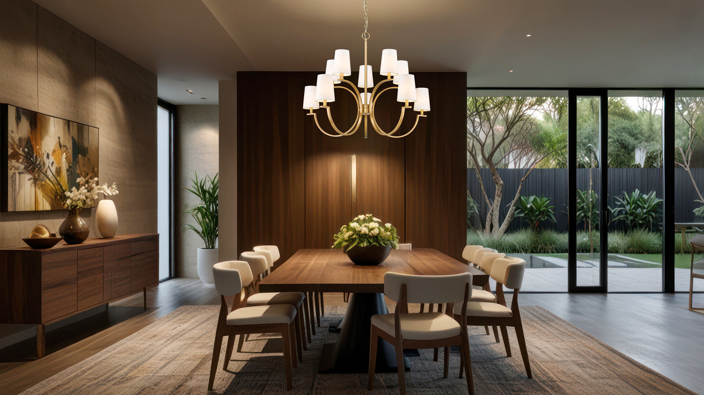 2016-10MGLD - Cordelia 10 Light 40" Chandelier - Modern Gold