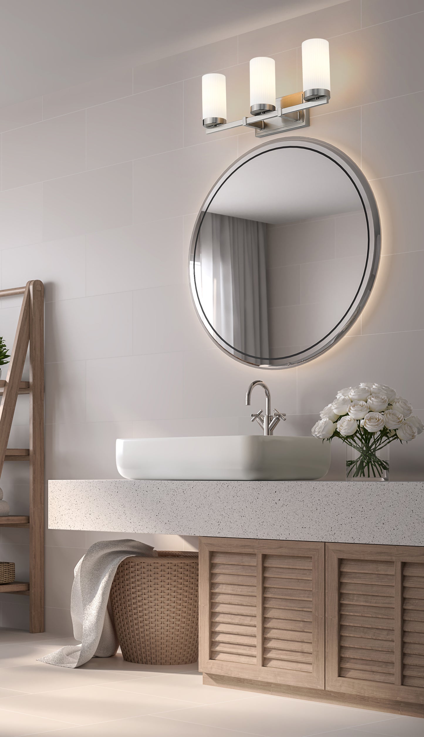 3044-3V-BN - Danica 3 Light 20" Vanity - Brushed Nickel
