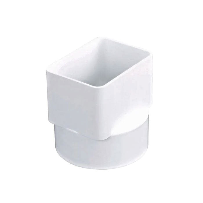 9P07 - PVC Downspout Adapter - 2" x 3" Downspout x 3" DWV/SCH40 Hub