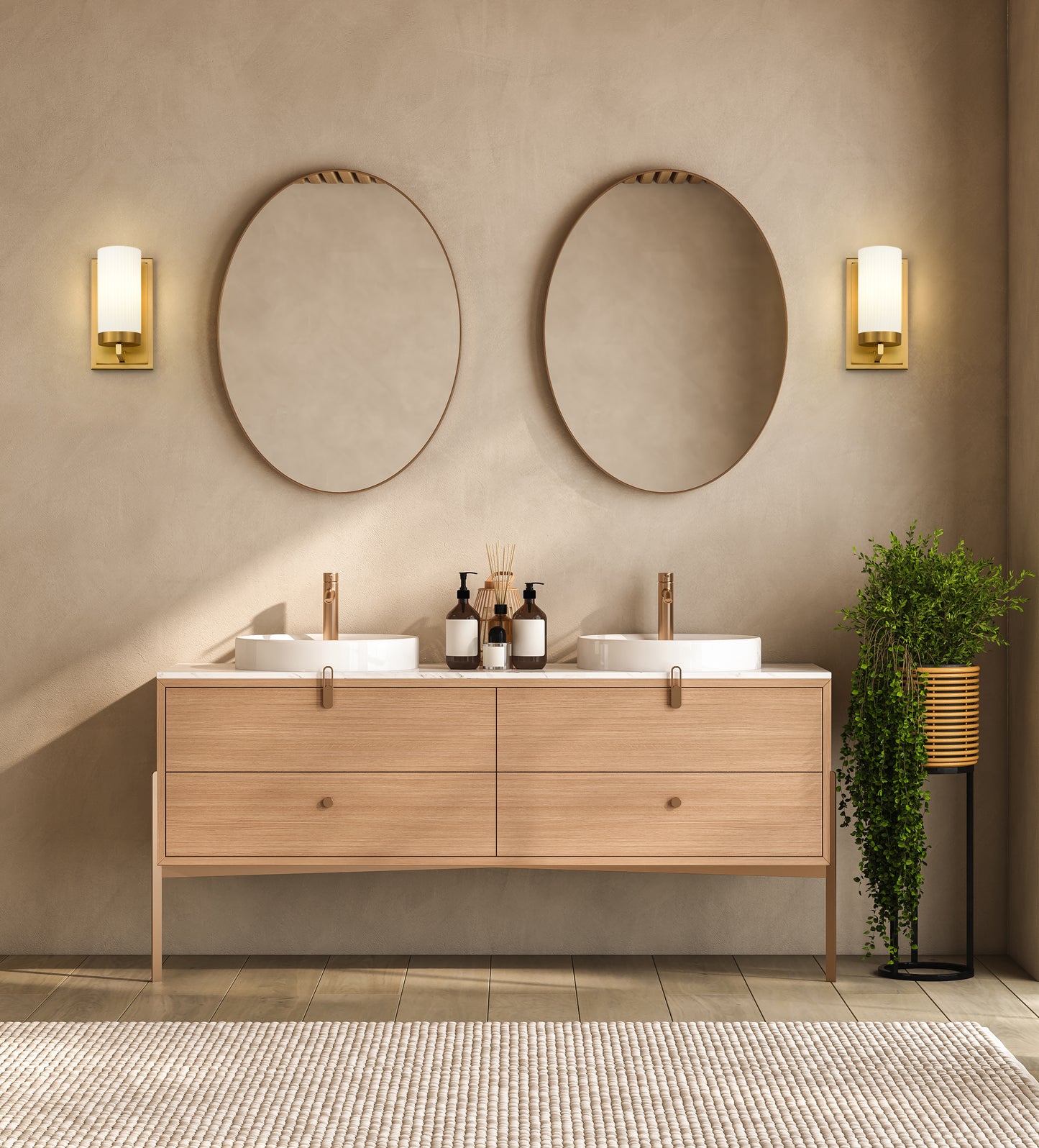 3044-1S-MGLD - Danica 1 Light Wall 9" Sconce - Modern Gold