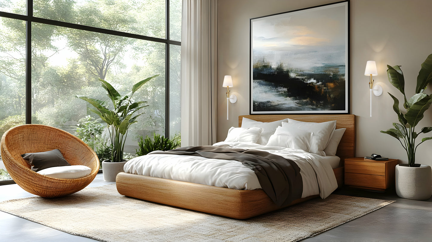 4014-1SA-TW-MGLD - Claudelle 1 Light Wall 24" Sconce - Tundra White / Modern Gold