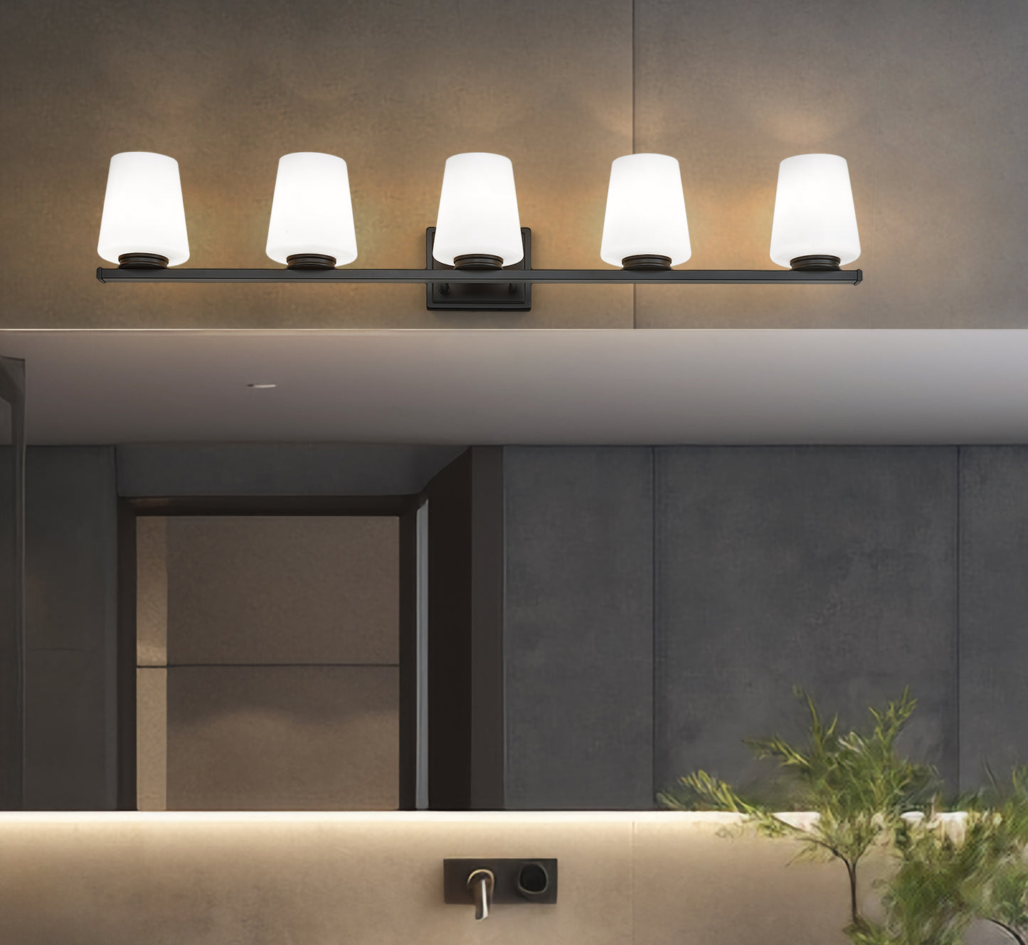 7703-5V-MB - Nextra 5 Light 42" Vanity - Matte Black