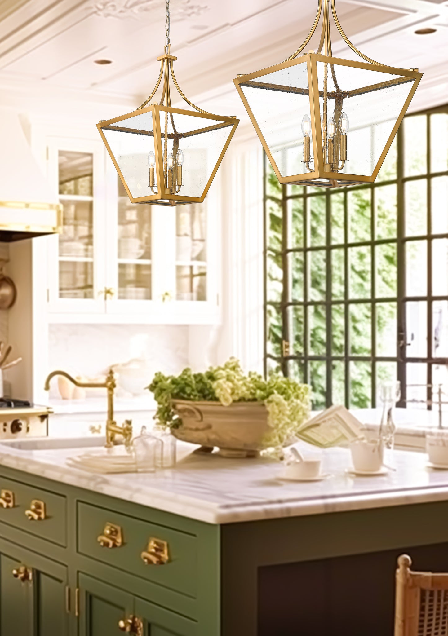 1961-4C-RB - Montalcino 4 Light 18" Chandelier - Rubbed Brass