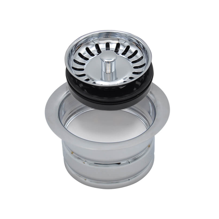 MT202/PS - Classic - Complete Stopper & Strainer Unit Waste Disposer Trim - Extended Flange - Polished Stainless Steel