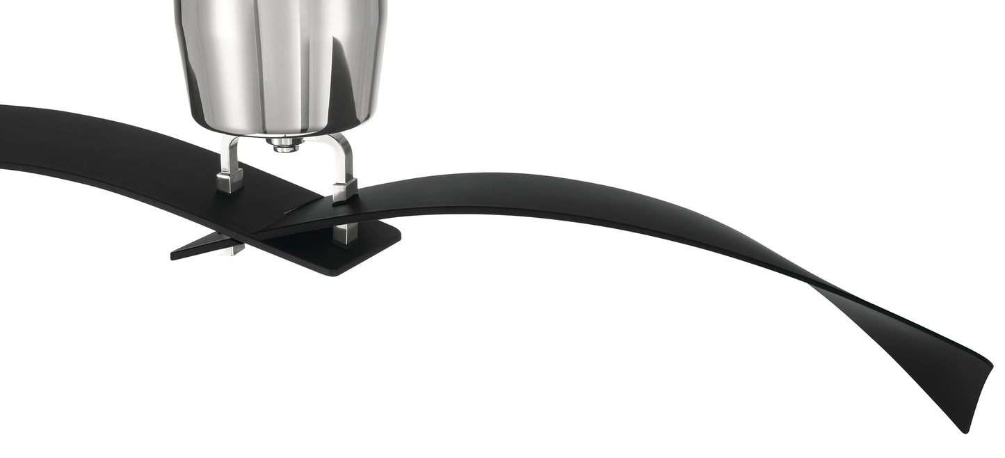 TRN52FBPLN2 - Tern 52" 2 Blade Ceiling Fan - Flat Black / Polished Nickel
