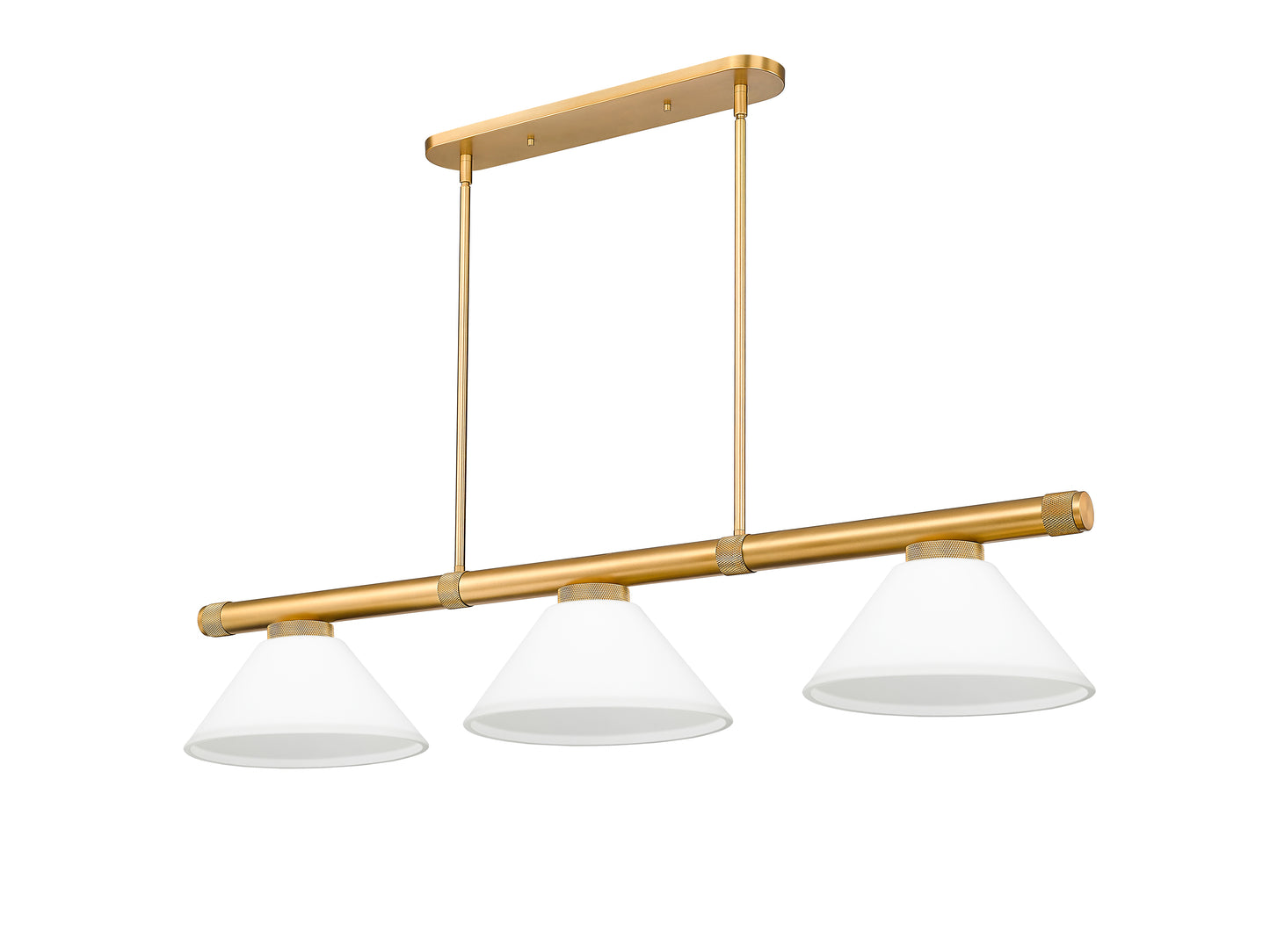 3050-3RB-AMO14 - Vanguard 3 Light 58" Billiard - Rubbed Brass