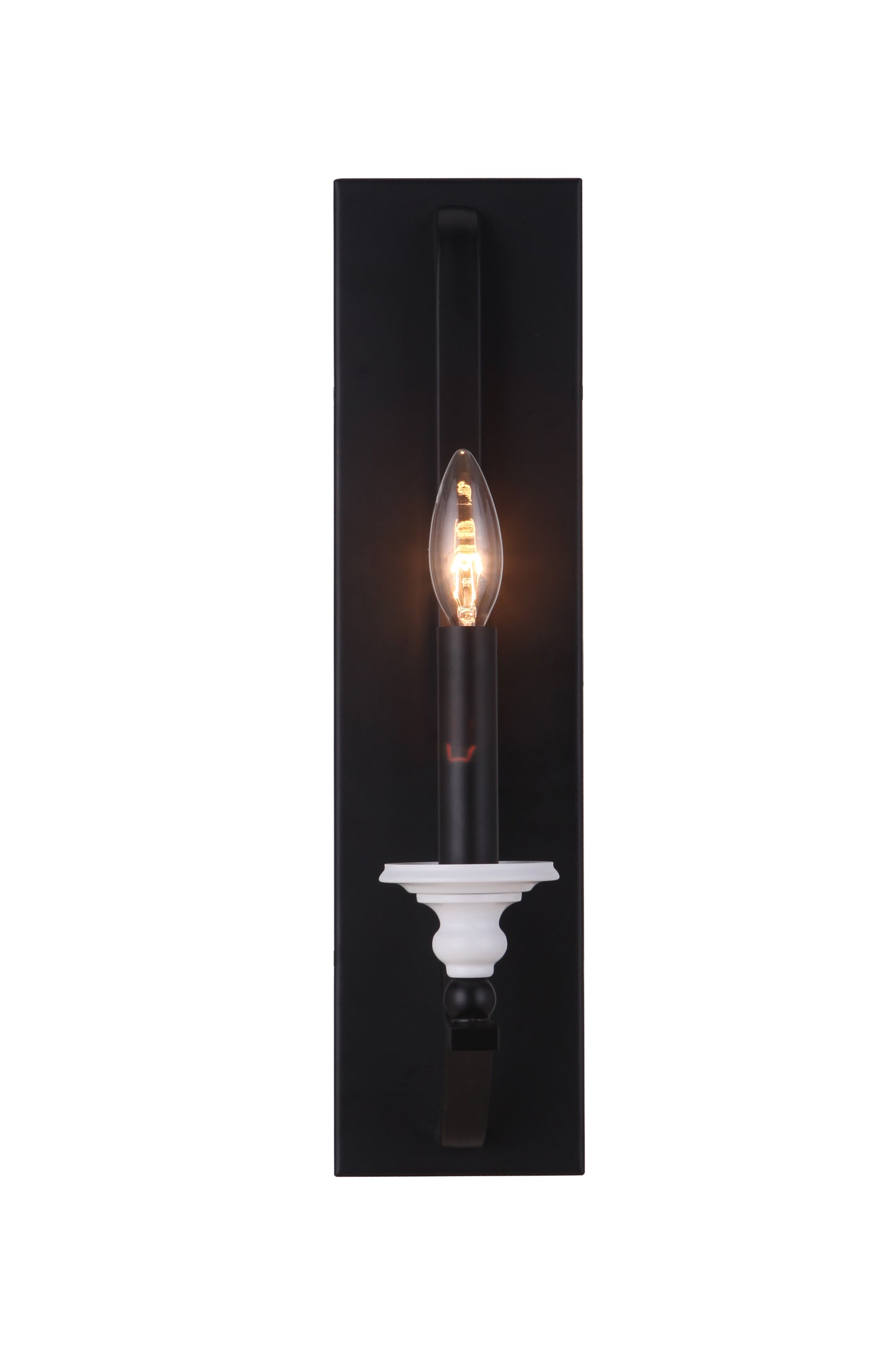 57661-FBMWW - Esme 1 Light 18" High Wall Sconce - Flat Black / Matte White