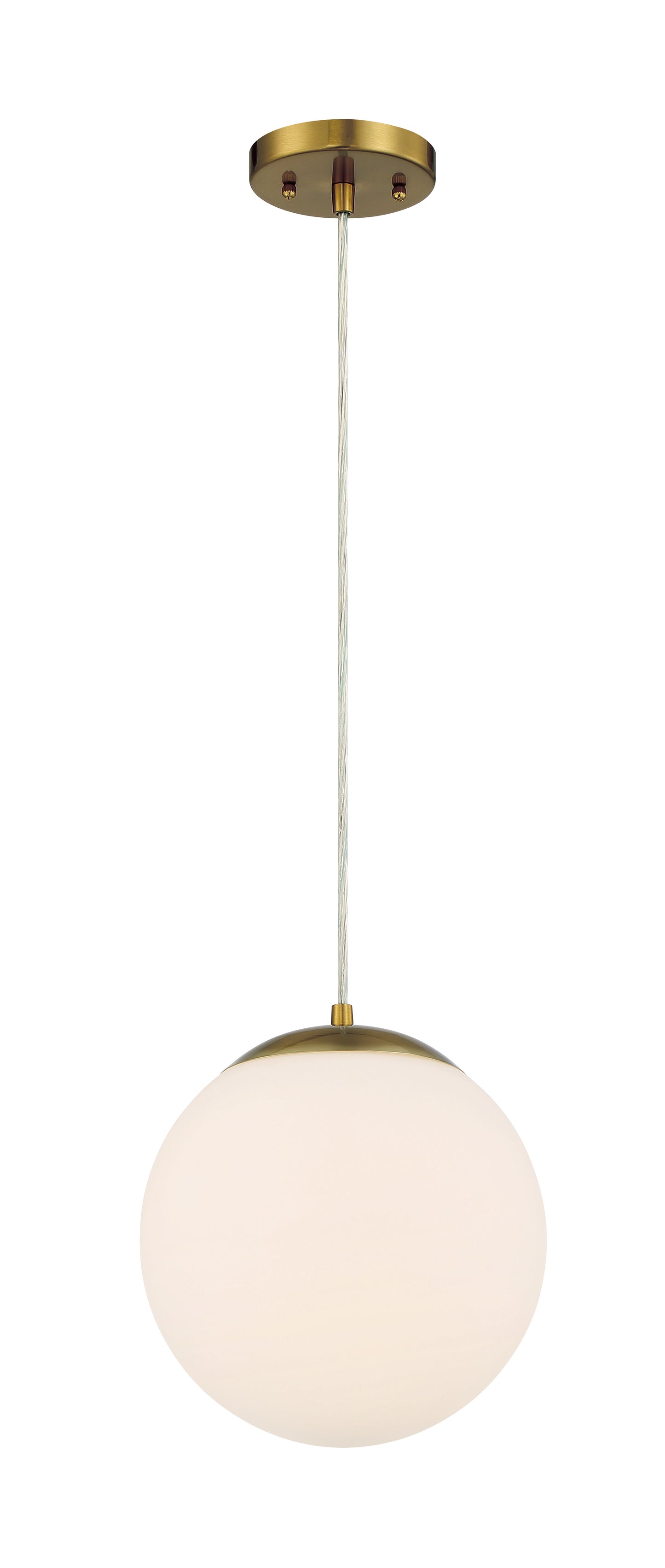56891-SB-WG - Gaze 1 Light 10" Wide Pendant - Satin Brass