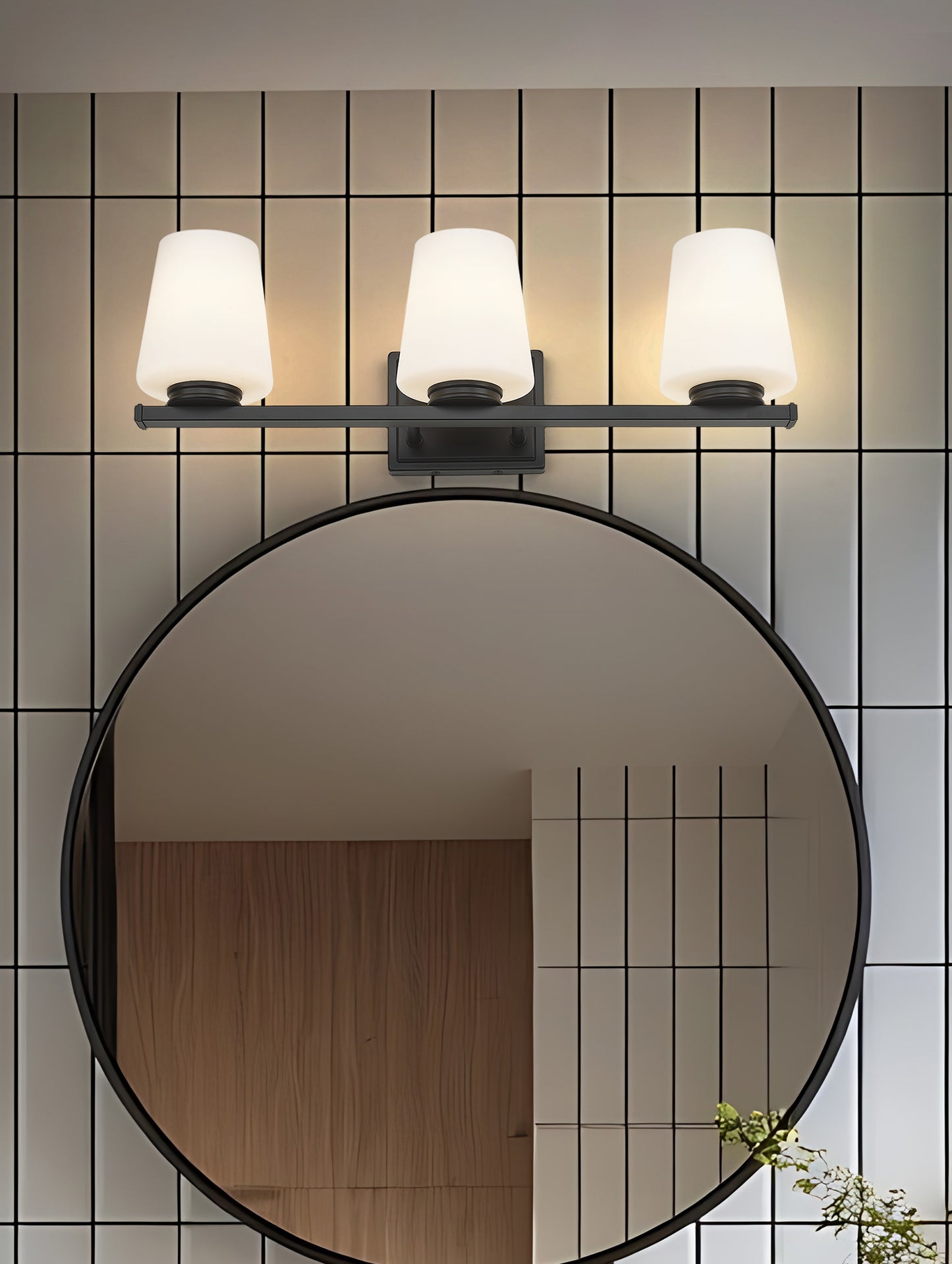 7703-3V-MB - Nextra 3 Light 24" Vanity - Matte Black