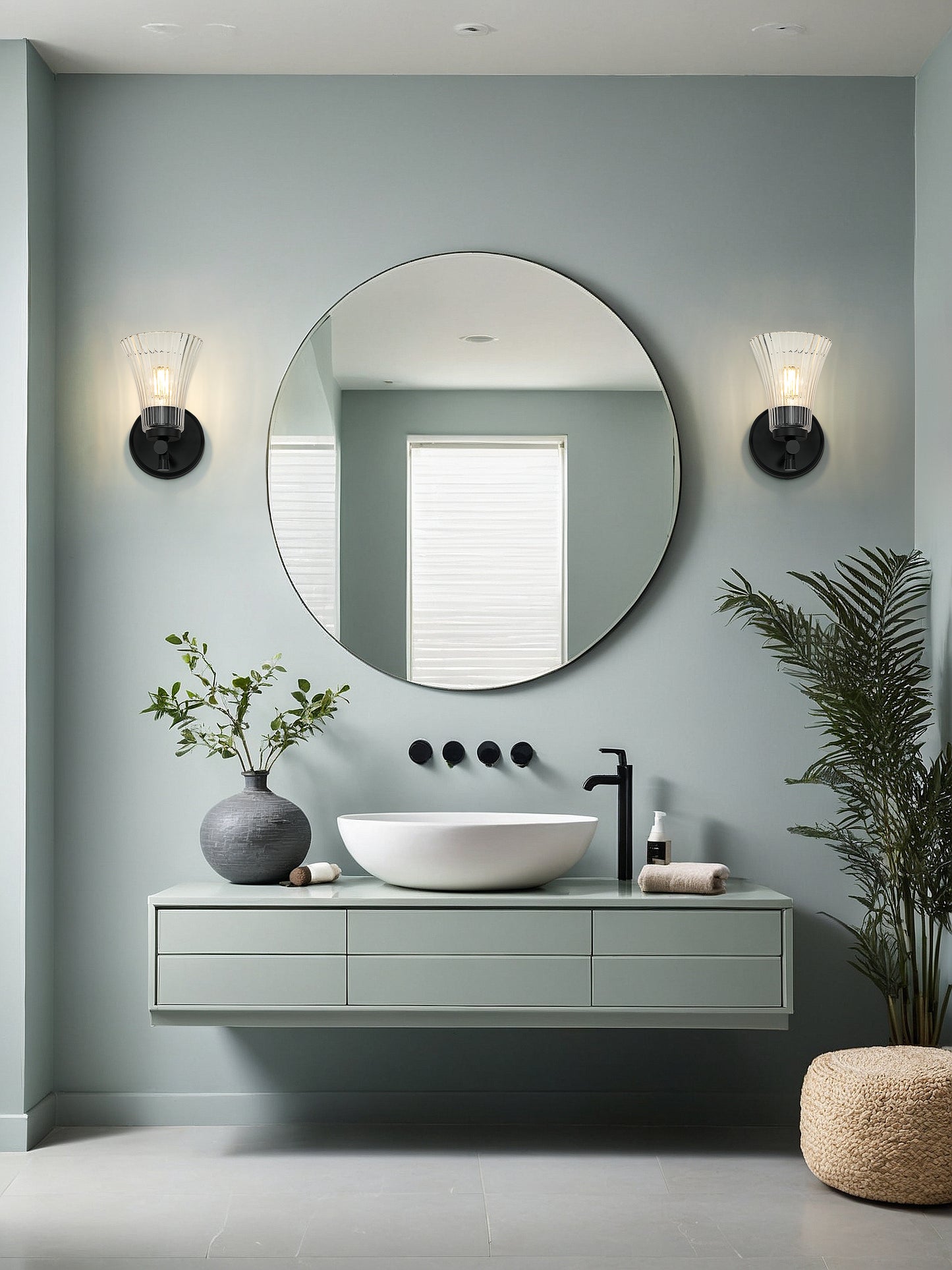 7519-1S-MB - Belle 1 Light Wall 8" Sconce - Matte Black
