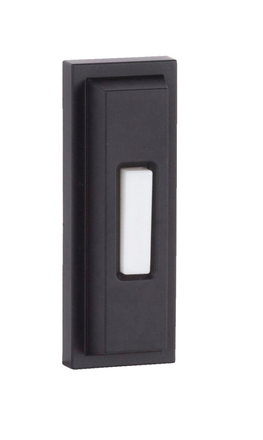 PB5005-FB - Push Button-Surface Mount 1 Light 1.3" Wide Chime Button - Flat Black
