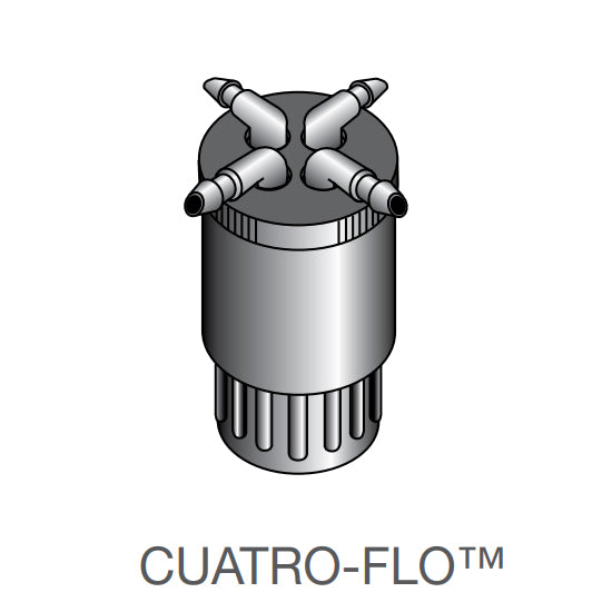 1/4" Barbed Cuatro-Flo Pressure Compensating 4 Outlet Bubbler, Blue - 2 GPH
