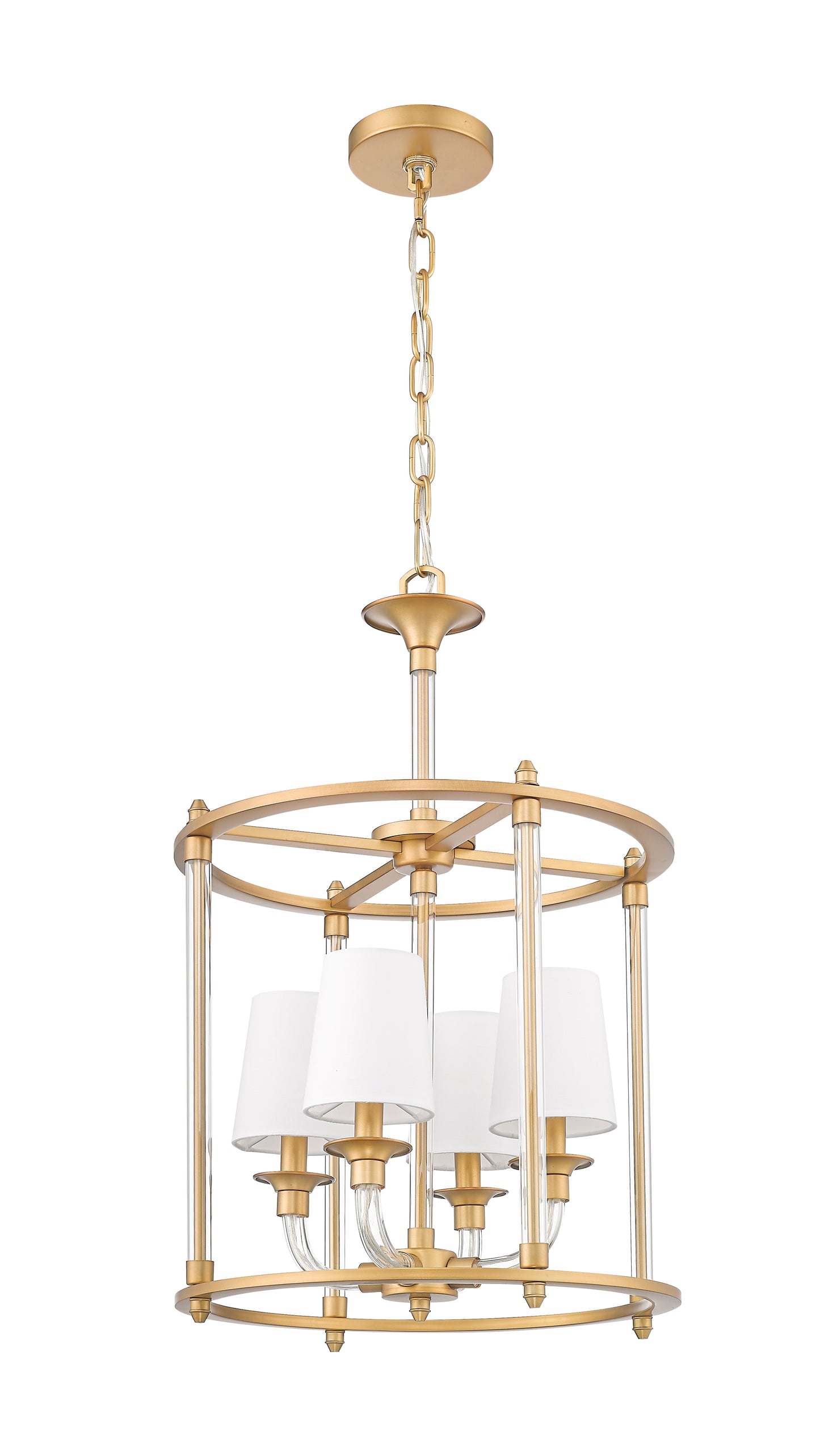 1950-4C-RB - Katerina 4 Light 16" Chandelier - Rubbed Brass