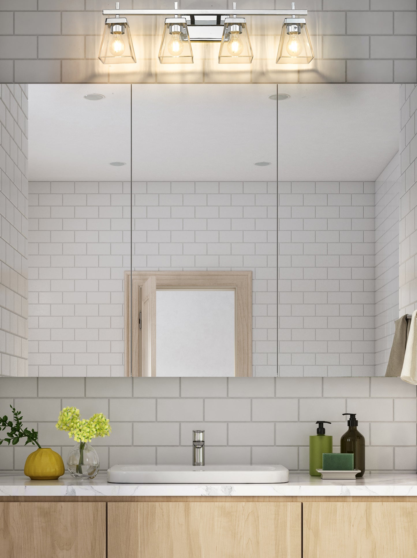 819-4V-CH - Lauren 4 Light 30" Vanity - Chrome