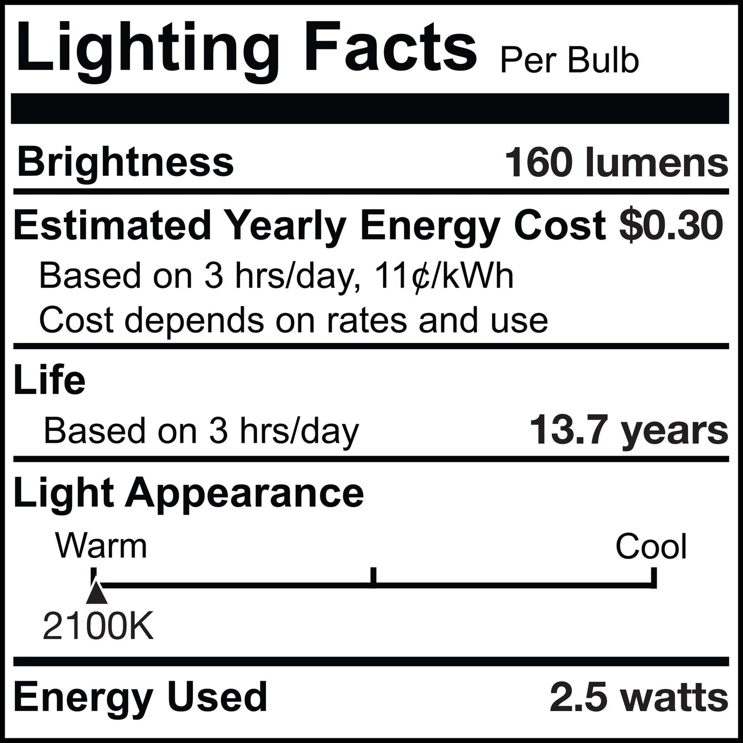 776903 - Dimmable CA10 LED Candelabra Light Bulb - 2.5 Watt - 2100K - 6 Pack