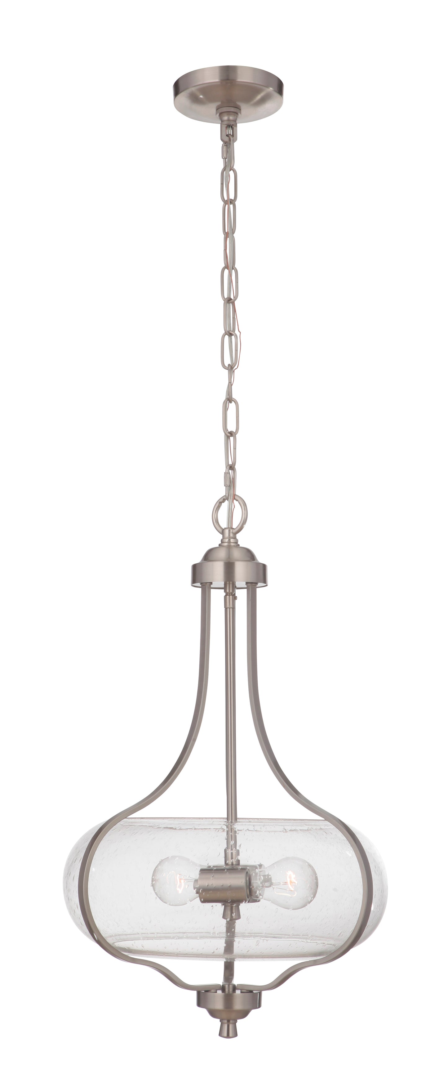 49992-BNK - Serene 2 Light 15" Wide Pendant - Brushed Nickel