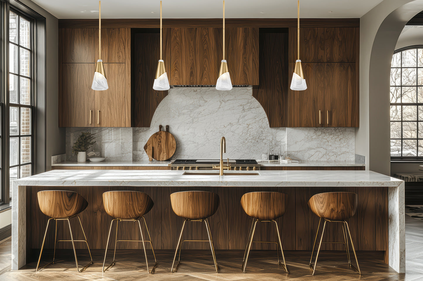 828P6-ROD-MGLD - Aimie 1 Light 6" Pendant - Modern Gold
