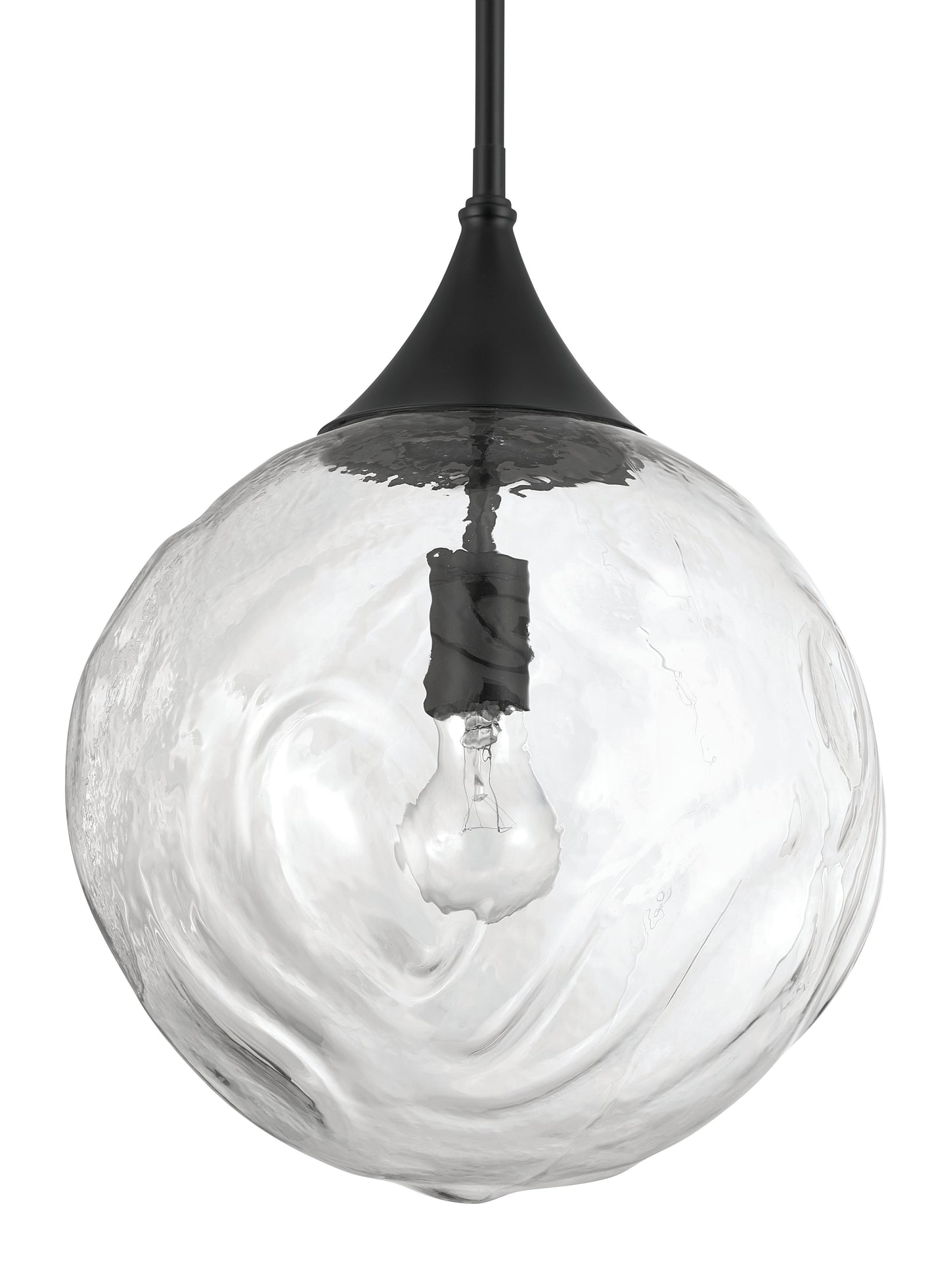 61292-FB - Reflection 1 Light 12" Wide Pendant - Flat Black