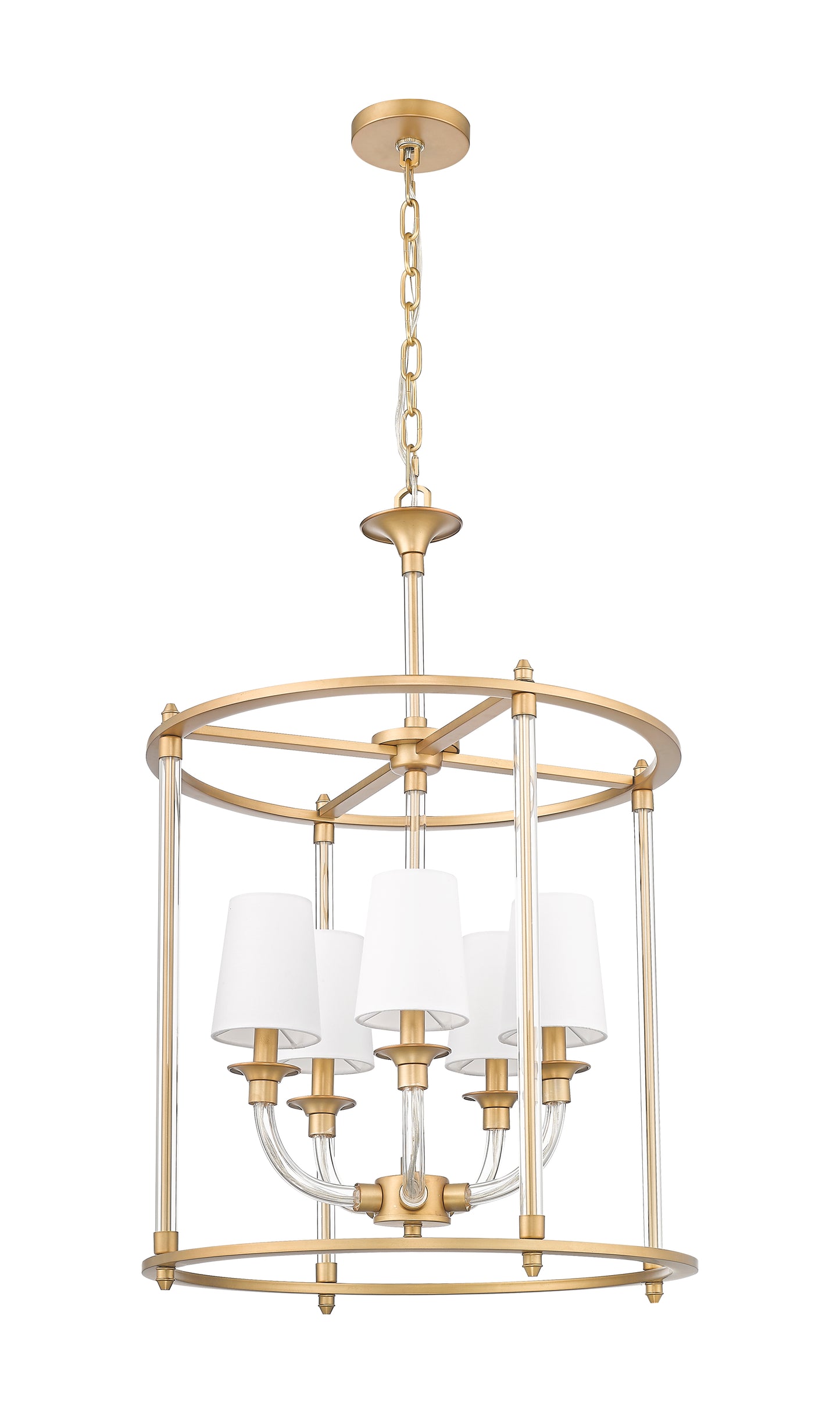 1950-5C-RB - Katerina 5 Light 20" Chandelier - Rubbed Brass