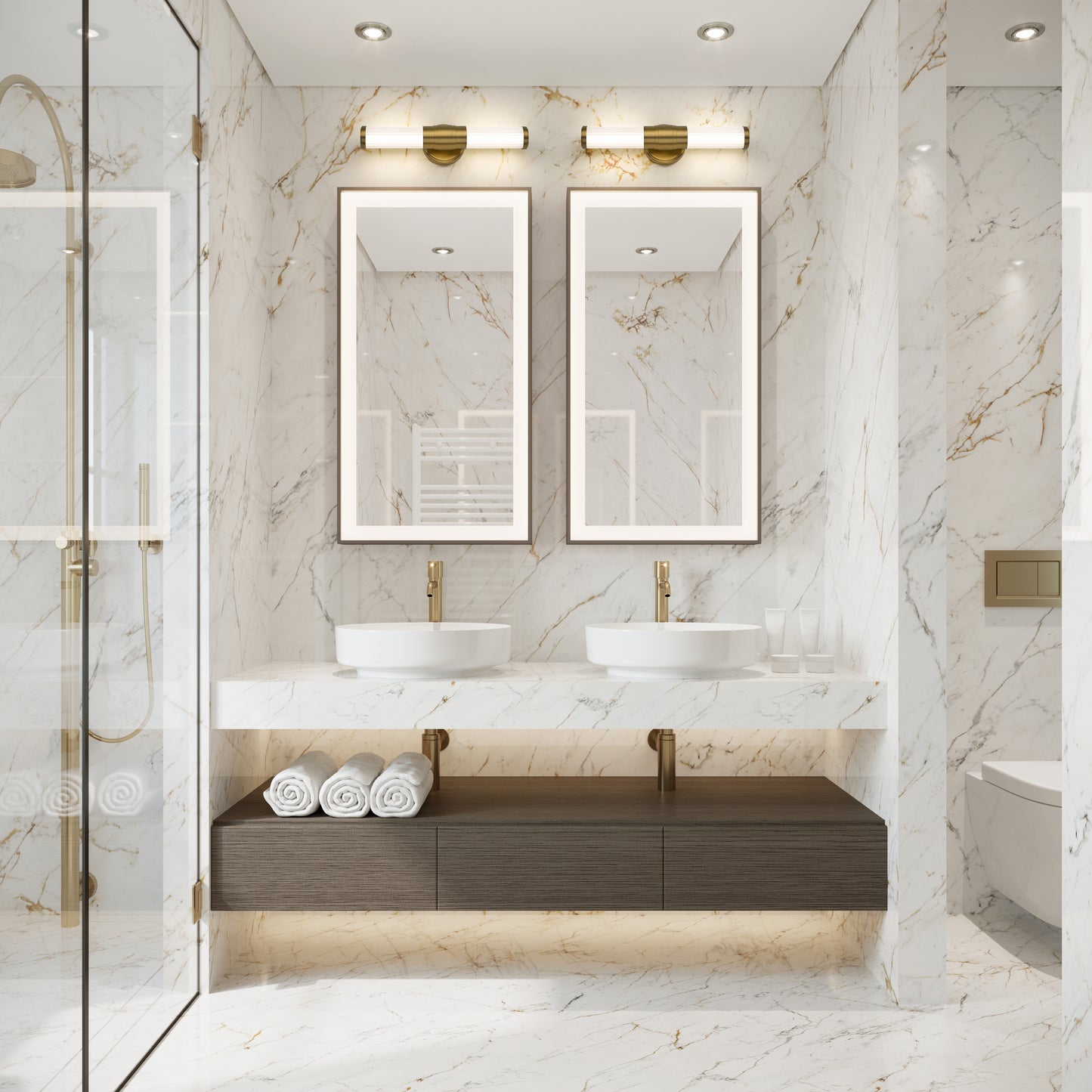 1020-18W-MGLD-LED - Warwick 1 Light 18" Vanity - Modern Gold