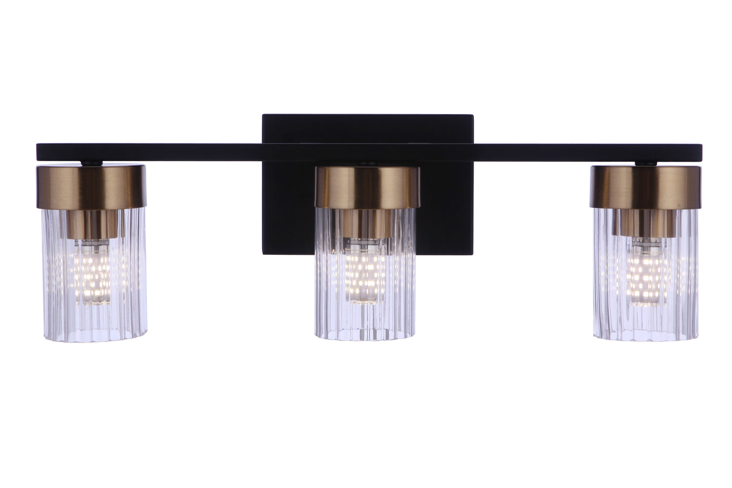 11819FBSB3 - Bond Street 3 Light 19" Wide Vanity Light - Flat Black / Satin Brass