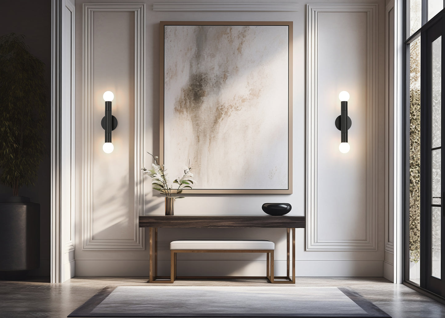 1956-2S-MB - Stari 2 Light Wall 12" Sconce - Matte Black