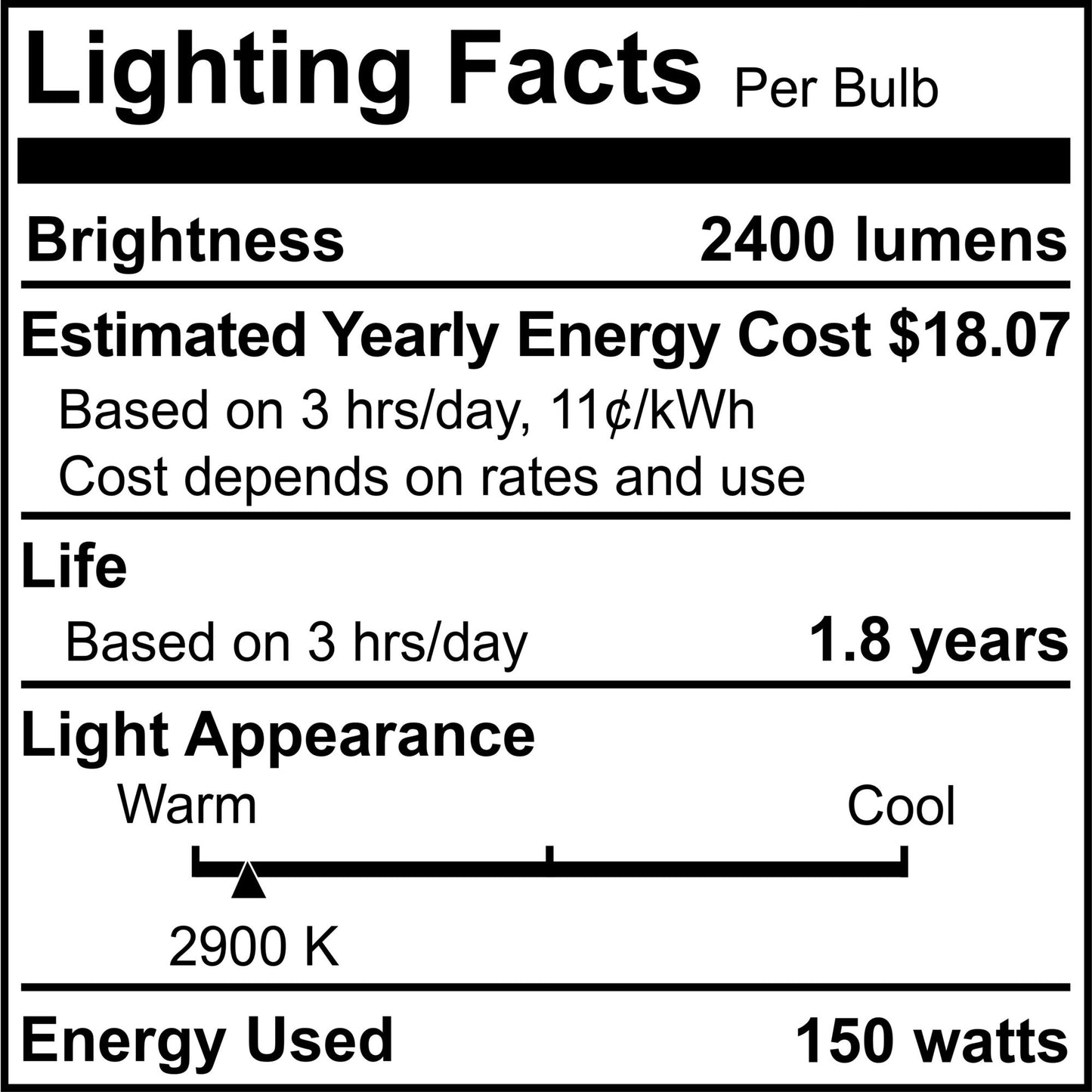 601151 - Dimmable Clear T3 Halogen RSC Base Light Bulb - 150 Watt - 2900K - 10 Pack