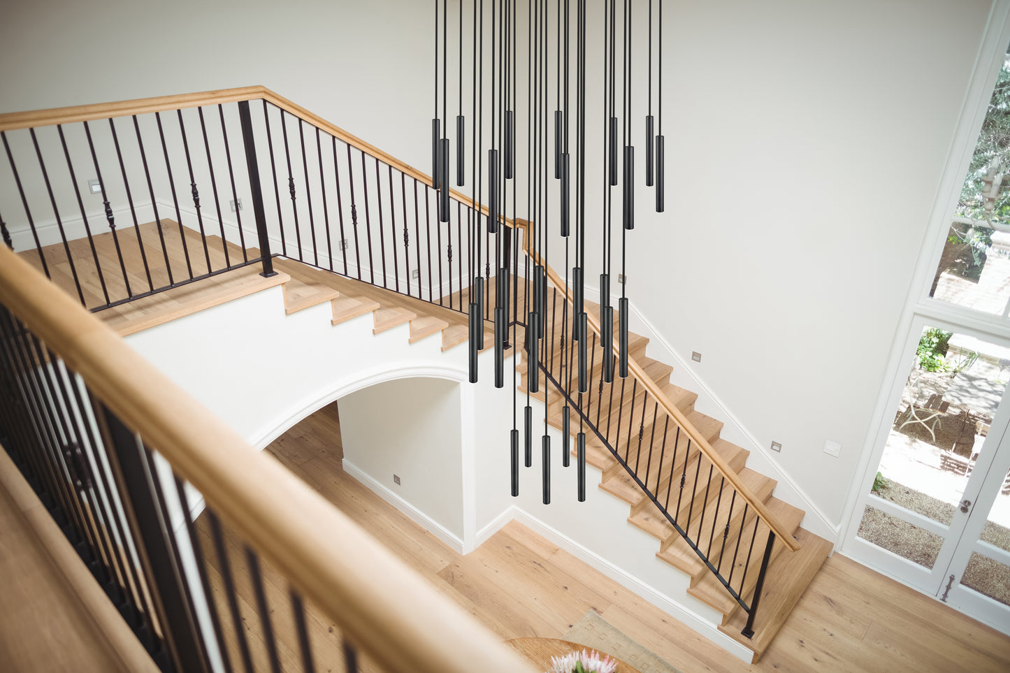 919MP12-27R-MB-LED - Forest 27 Light 36" Chandelier - Matte Black