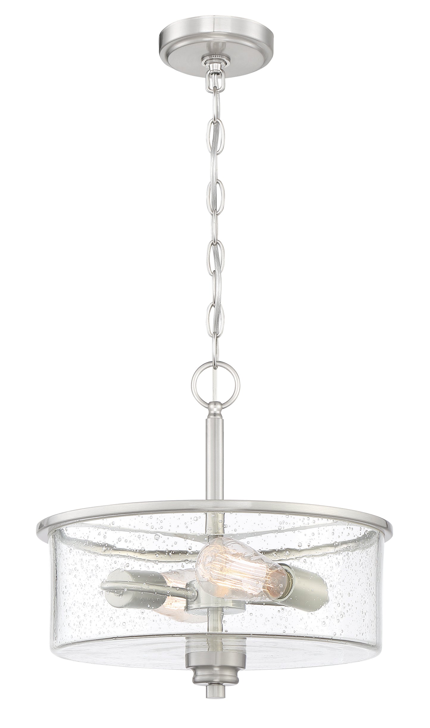 50552-BNK - Bolden 2 Light 15" High Semi Flush Mount - Brushed Nickel