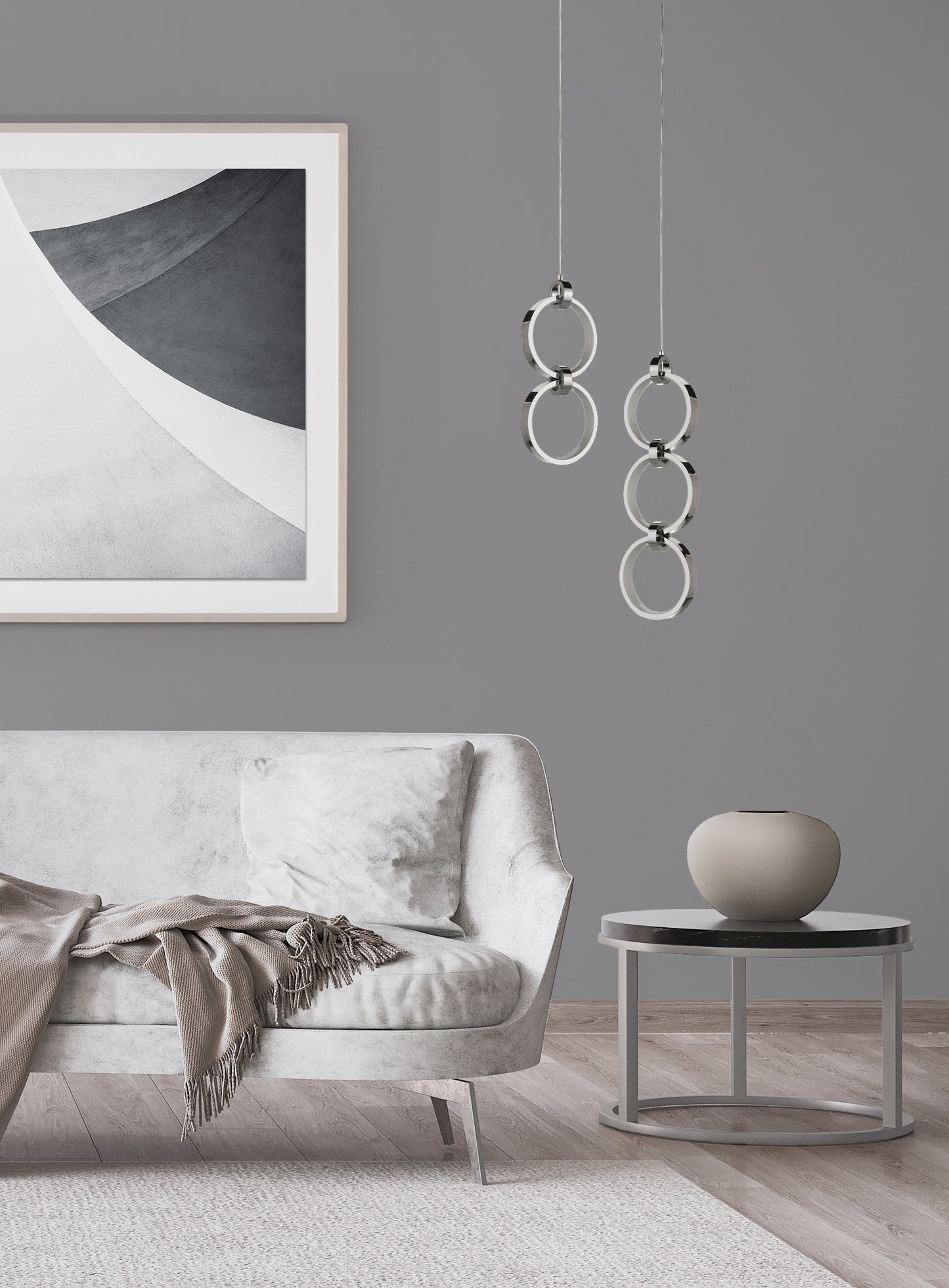 59392-CH-LED - Context 2 Light 5.13" Wide Pendant - Chrome